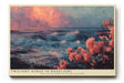 Paul Sinus Wandbild 120x80cm Meereskueste bei Sonnenuntergang mit rosa Blueten Atmosphaerische Naturkunst in Blau und Rosatoenen