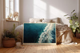 Paul Sinus Wandbild 120x80cm Meeresküste Luftaufnahme Natur Fotokunst in Blau und Weiß für Wohnzimmer Büro und Schlafzimmer
