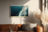 Paul Sinus Wandbild 120x80cm Meeresküste Luftaufnahme Natur Fotokunst in Blau und Weiß für Wohnzimmer Büro und Schlafzimmer