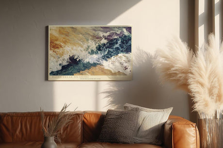 Paul Sinus Wandbild 120x80cm Meereswellen am Strand – Ausdrucksstarke Ozean Landschaft mit brechender Brandung für stilvolle Wohnräume