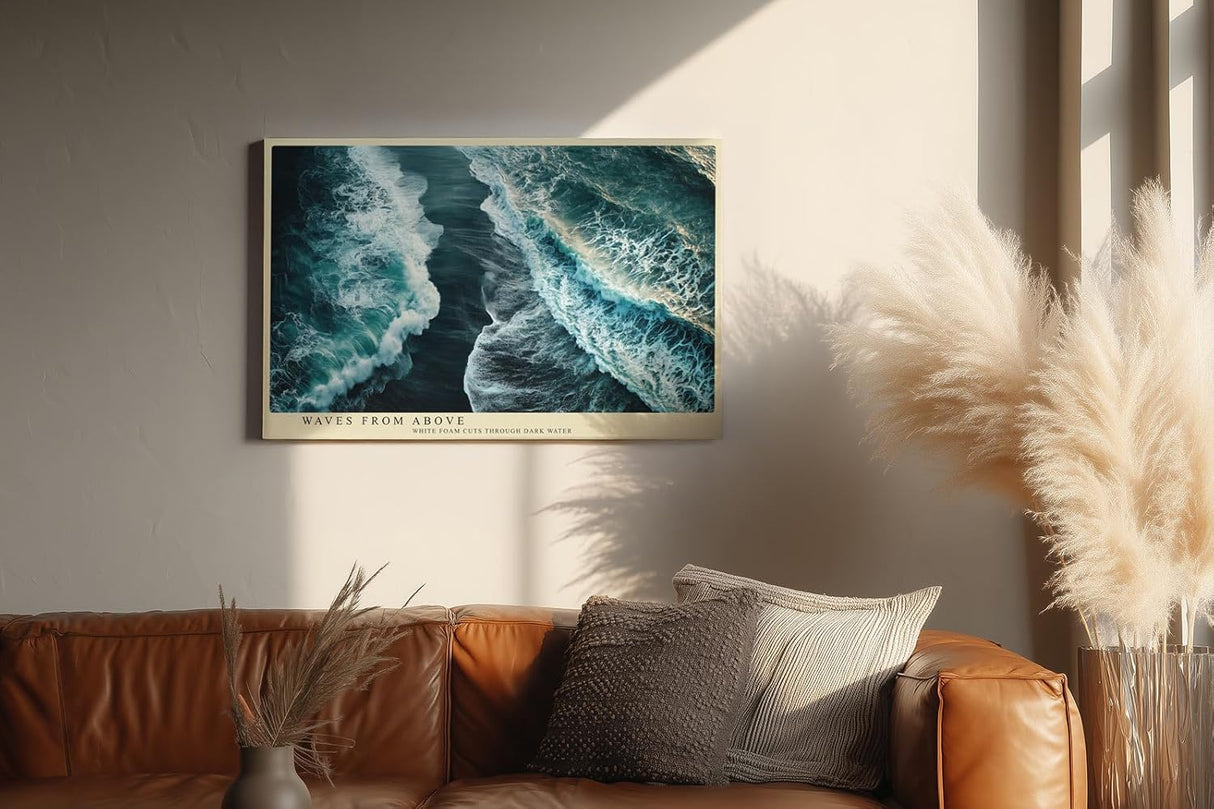 Paul Sinus Wandbild 120x80cm Meereswellen aus der Vogelperspektive – Dynamische Ozeankunst mit kraftvoller Brandung