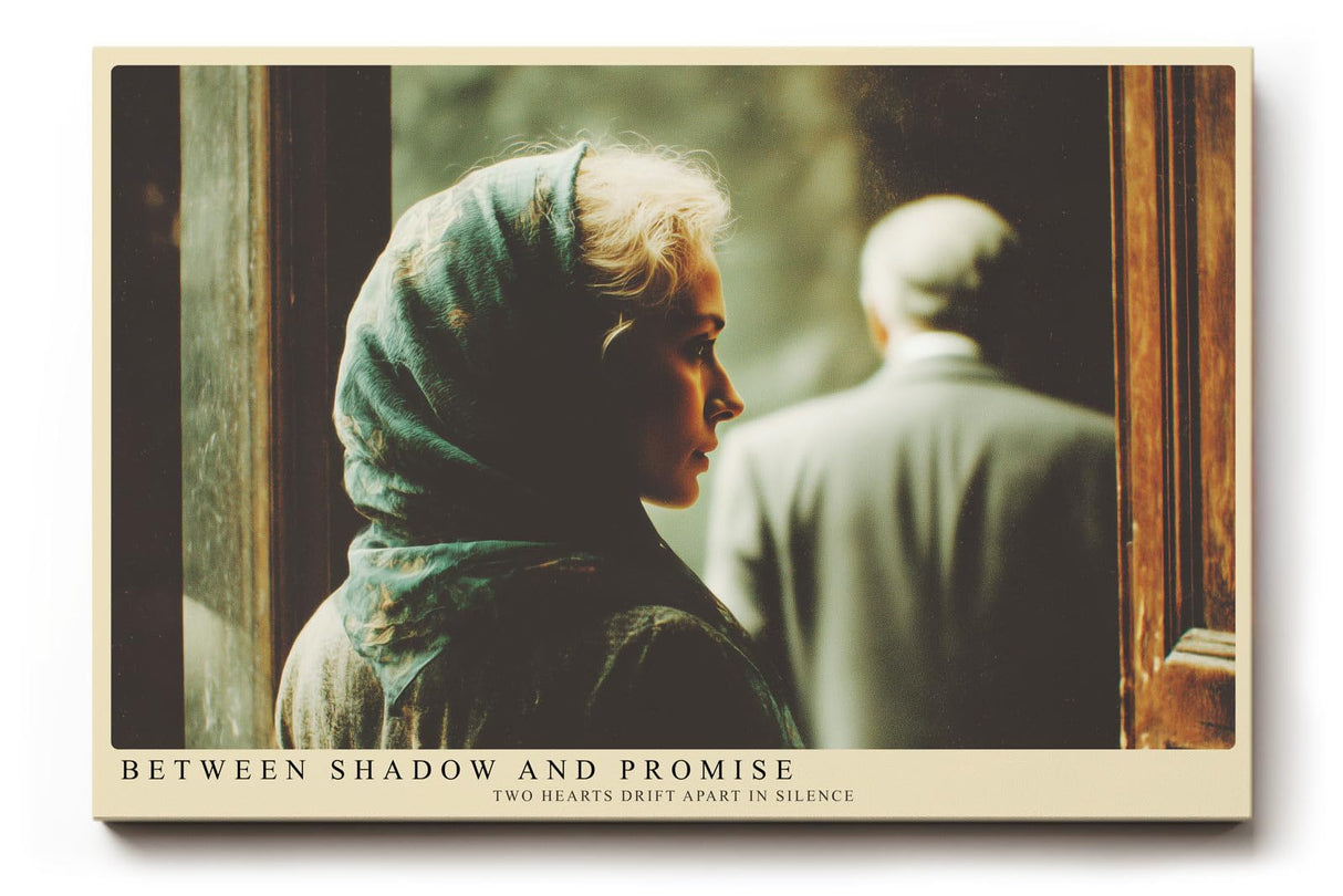 Paul Sinus Wandbild 120x80cm Melancholische Szene am Fenster Stimmungsvolles Kunstmotiv ueber Distanz und stille Emotionen Modernes LeinWandbild 120x80cm fuer Wohnraum und Büro