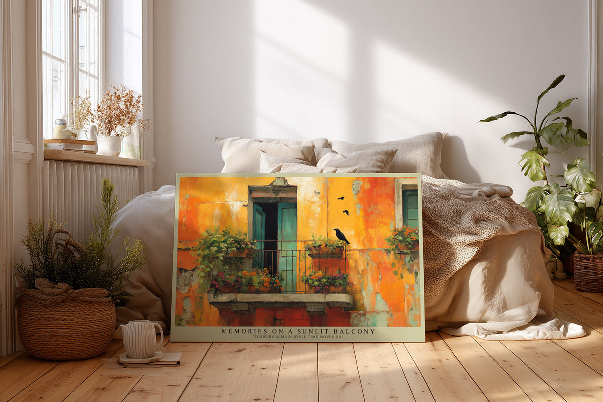 Paul Sinus Wandbild Memories on a Sunlit Balcony Warm Mediterranean Charm and Timeless Beauty