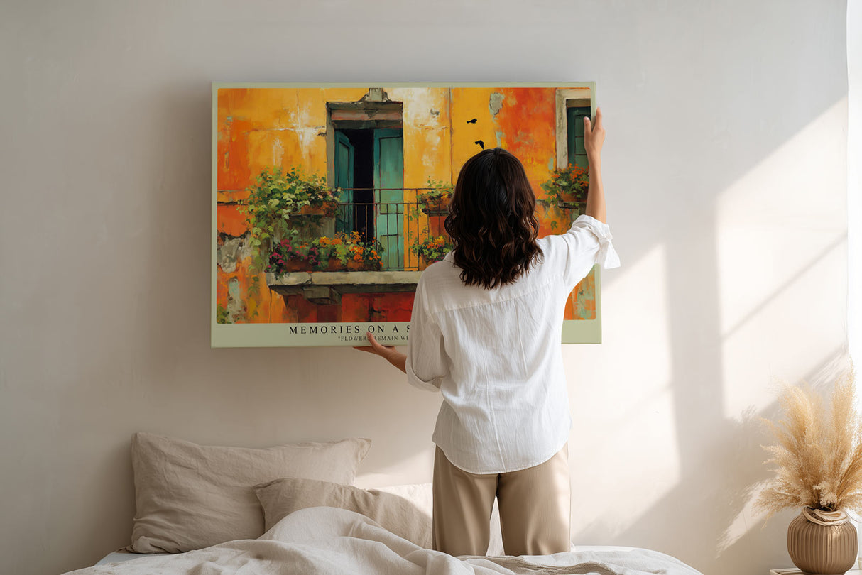 Paul Sinus Wandbild Memories on a Sunlit Balcony Warm Mediterranean Charm and Timeless Beauty