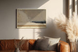 Paul Sinus Wandbild 120x80cm Minimal Sea and Sand Abstrakte Kueste Minimalistische Strand Kunst in Beige und Blau fuer Wohnzimmer Schlafzimmer und Büro