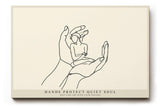 Paul Sinus Wandbild 120x80cm minimalistische Line Art Haende Schutz Seele moderne Illustration ruhige Kunst Kunstdruck stilvolle Wanddekoration fuer Wohnzimmer Schlafzimmer Büro