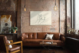 Paul Sinus Wandbild 120x80cm minimalistische Line Art Haende Schutz Seele moderne Illustration ruhige Kunst Kunstdruck stilvolle Wanddekoration fuer Wohnzimmer Schlafzimmer Büro