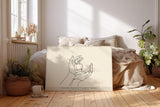 Paul Sinus Wandbild 120x80cm minimalistische Line Art Haende Schutz Seele moderne Illustration ruhige Kunst Kunstdruck stilvolle Wanddekoration fuer Wohnzimmer Schlafzimmer Büro