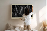 Paul Sinus Wandbild 120x80cm minimalistische Pflanzen Fotokunst Schwarz Weiss Agave Blaetter moderne Naturfotografie elegantes Kunstposter fuer Wohnzimmer Schlafzimmer Büro