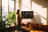 Paul Sinus Wandbild 120x80cm minimalistische Pflanzen Fotokunst Schwarz Weiss Agave Blaetter moderne Naturfotografie elegantes Kunstposter fuer Wohnzimmer Schlafzimmer Büro