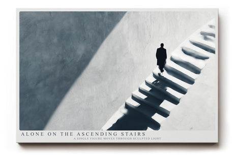 Paul Sinus Wandbild 120x80cm Minimalistische Treppe mit einzelner Figur moderne Architektur Fotokunst Wanddekoration