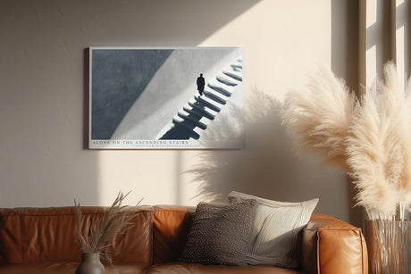 Paul Sinus Wandbild 120x80cm Minimalistische Treppe mit einzelner Figur moderne Architektur Fotokunst Wanddekoration