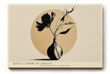 Paul Sinus Wandbild 120x80cm minimalistische Vase mit Blumen modern beige schwarz skandinavische Kunst ruhige Linien elegante Wanddekoration fuer Wohnzimmer Büro