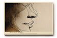 Paul Sinus Wandbild 120x80cm minimalistisches Gesichtsprofil Linienkunst moderne abstrakte Portrait Illustration beige braun stilvolle Leinwand Wanddekoration fuer Wohnzimmer Büro