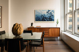 Paul Sinus Wandbild 120x80cm Mist over Blue Ridges Blaue Berglandschaft mit Nebel Ruhige Natur Kunst fuer Wohnzimmer Schlafzimmer und Büro