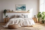 Paul Sinus Wandbild 120x80cm Mist over Frozen Ranges Neblige Gebirgslandschaft in Blau Moderne Berg Kunst fuer Wohnzimmer Schlafzimmer und Büro