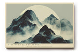 Paul Sinus Wandbild 120x80cm Mist over Silent Peaks Nebel Berge Landschaft Minimalistische Natur Kunst fuer Wohnzimmer Schlafzimmer und Büro