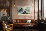 Paul Sinus Wandbild 120x80cm Mist over Silent Peaks Nebel Berge Landschaft Minimalistische Natur Kunst fuer Wohnzimmer Schlafzimmer und Büro