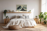 Paul Sinus Wandbild 120x80cm Mist over Silent Peaks Nebel Berge Landschaft Minimalistische Natur Kunst fuer Wohnzimmer Schlafzimmer und Büro