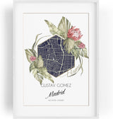 Paul Sinus Wandbild mit deinen GPS Koordinaten und Namen. 30cm x 42cm Holz Wechselrahmen mit Glas. Dekoration. (ohne Rahmen)