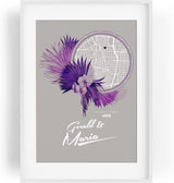 Paul Sinus Wandbild mit deinen GPS Koordinaten und Namen. 30cm x 42cm Holz Wechselrahmen mit Glas. Individuelles Geschenk. Personalisierbar. (ohne Rahmen)