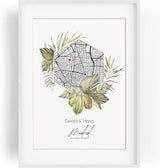 Paul Sinus Wandbild mit deinen GPS Koordinaten und Namen. 30cm x 42cm Holz Wechselrahmen mit Glas. Selbstgestaltet. (ohne Rahmen)