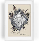 Paul Sinus Wandbild mit deinen GPS Koordinaten und Namen. 30cm x 42cm Holz Wechselrahmen mit Glas. Wohnungseinrichtung (ohne Rahmen)