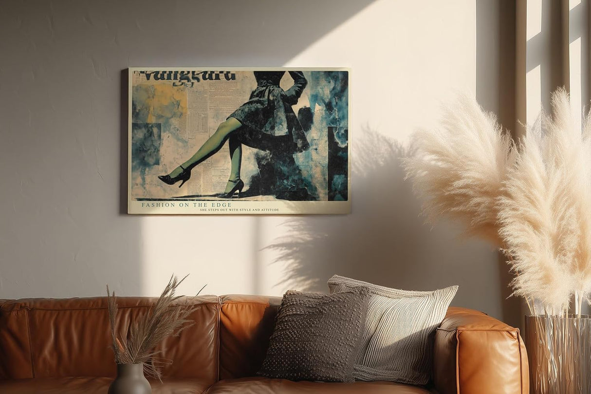 Paul Sinus Wandbild 120x80cm Mode Collage Beine High Heels LeinWandbild 120x80cm Fashion Kunst Wanddekoration