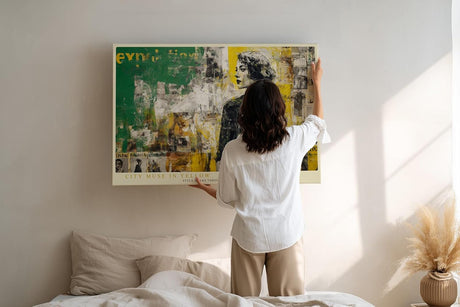 Paul Sinus Wandbild 120x80cm Mode Frau Stadt Collage LeinWandbild 120x80cm Moderne Urban Art Wanddekoration