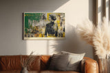 Paul Sinus Wandbild 120x80cm Mode Frau Stadt Collage LeinWandbild 120x80cm Moderne Urban Art Wanddekoration