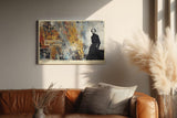 Paul Sinus Wandbild 120x80cm Mode Portrait Collage mit Goldakzenten Moderne Kunst in Schwarz Gold Wanddekoration