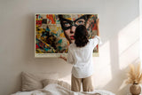Paul Sinus Wandbild 120x80cm Modern City Heroine Portrait einer maskierten Frau Urbane Kunst fuer Wohnzimmer Schlafzimmer und Büro