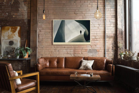 Paul Sinus Wandbild 120x80cm Moderne Architektur Treppe mit Silhouette minimalistisches Designmotiv