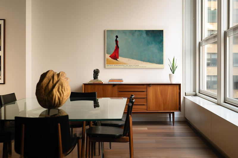 Paul Sinus Wandbild 120x80cm moderne Figur Kunst rot blau minimalistische Malerei Kunstdruck grosses Kunstbild elegante Wanddekoration fuer Wohnzimmer Büro