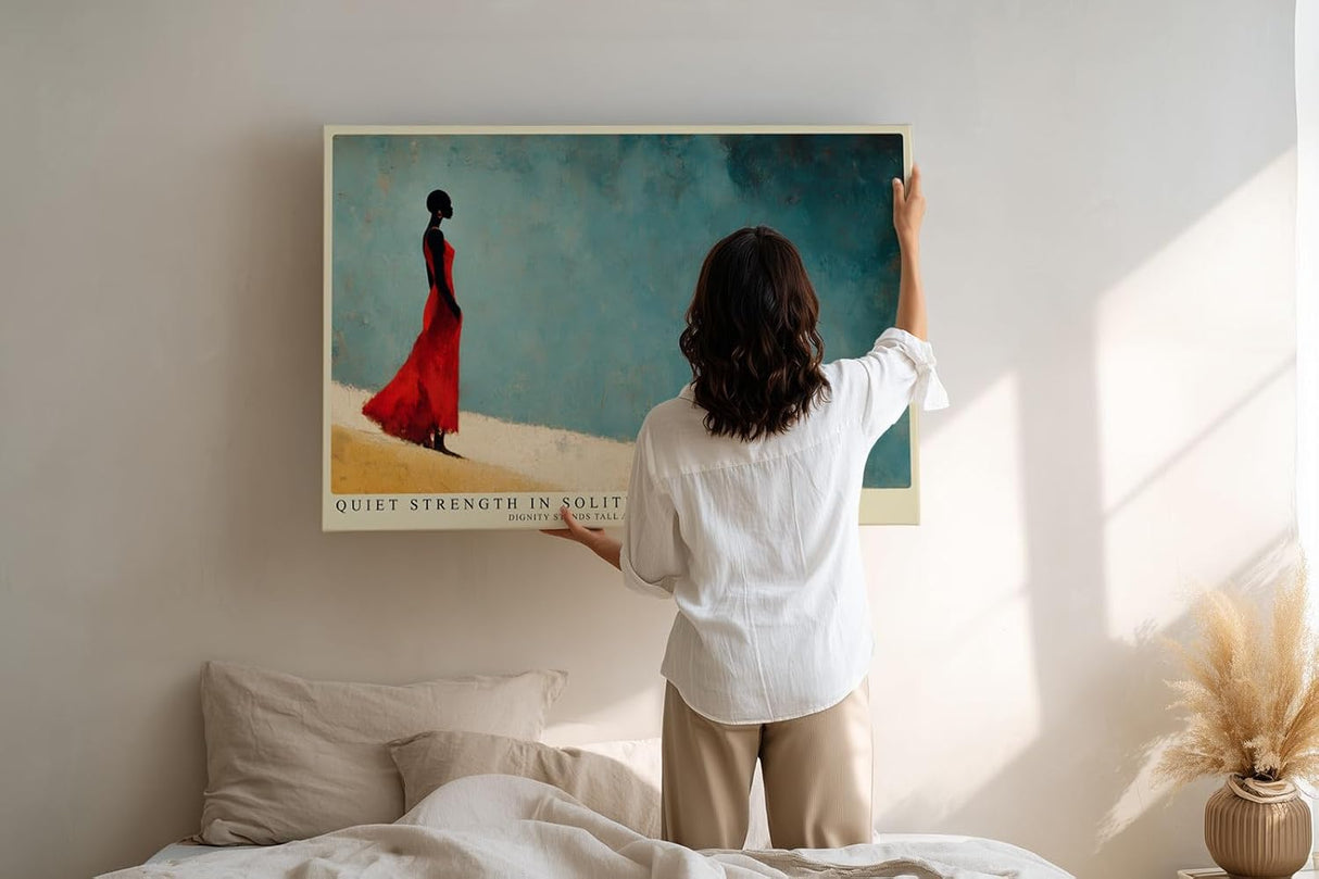 Paul Sinus Wandbild 120x80cm moderne Figur Kunst rot blau minimalistische Malerei Kunstdruck grosses Kunstbild elegante Wanddekoration fuer Wohnzimmer Büro