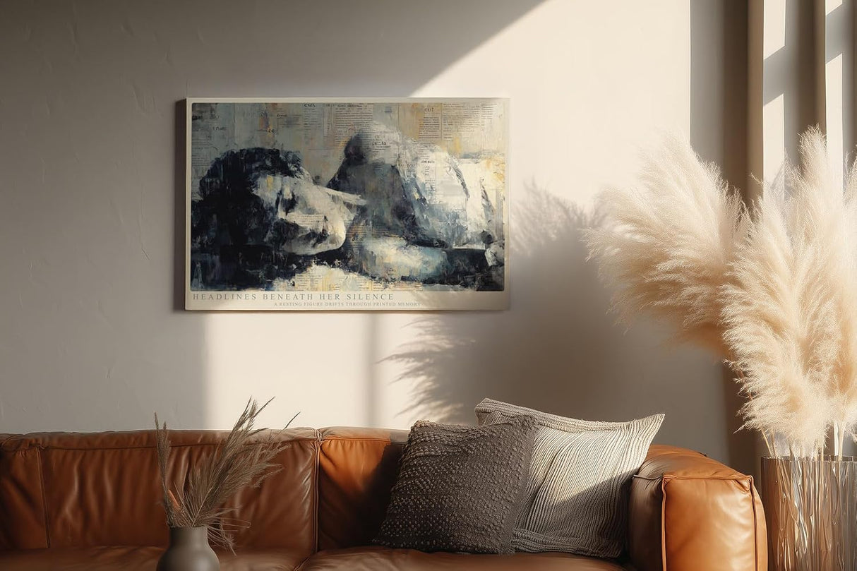 Paul Sinus Wandbild 120x80cm Moderne Figurative Kunst Frau liegend abstrakte Malerei Wanddekoration kuenstlerisches Motiv Wohnzimmer Schlafzimmer