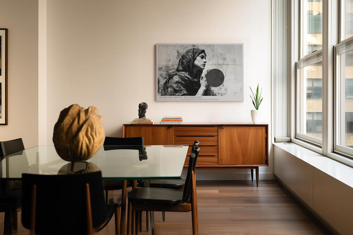 Paul Sinus Wandbild 120x80cm Moderne Frauenfigur Schwarz Weiss abstrakte Kunst Wanddekoration Wohnzimmer Schlafzimmer