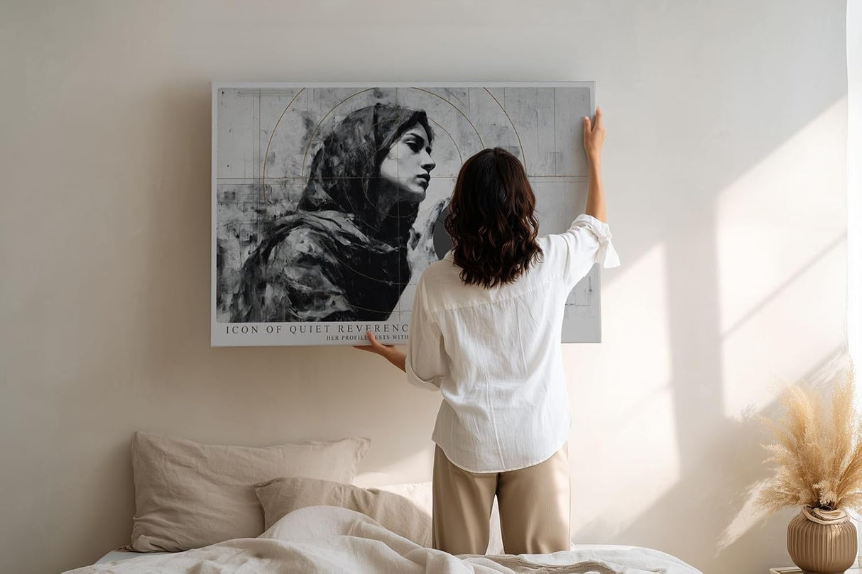 Paul Sinus Wandbild 120x80cm Moderne Frauenfigur Schwarz Weiss abstrakte Kunst Wanddekoration Wohnzimmer Schlafzimmer