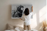 Paul Sinus Wandbild 120x80cm Moderne Frauenfigur Schwarz Weiss abstrakte Kunst Wanddekoration Wohnzimmer Schlafzimmer