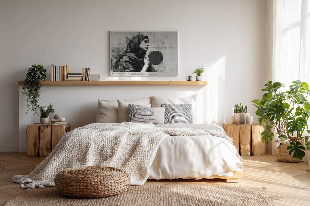 Paul Sinus Wandbild 120x80cm Moderne Frauenfigur Schwarz Weiss abstrakte Kunst Wanddekoration Wohnzimmer Schlafzimmer