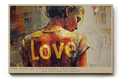 Paul Sinus Wandbild 120x80cm Moderne Kunst Frau Ruecken Love Typografie abstraktes Gemaelde emotionale Kunst Wanddekoration Wohnzimmer Schlafzimmer
