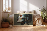 Paul Sinus Wandbild 120x80cm moderne Portraetkunst Frau Mosaik Gesicht abstrakte Identitaet Kunstbild zeitgenoessische Wanddekoration fuer Wohnzimmer Büro
