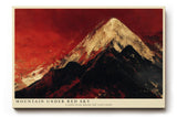 Paul Sinus Wandbild 120x80cm moderner Berg unter rotem Himmel Landschaftskunst Kunstdruck grosses Wandbild 120x80cm dramatische Natur Wanddekoration fuer Wohnzimmer Büro