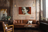 Paul Sinus Wandbild 120x80cm modernes Frauenportraet abstrakte Identitaetskunst geometrisches Gesicht modernes Kunstmotiv stilvolle Wanddekoration fuer Wohnzimmer Büro
