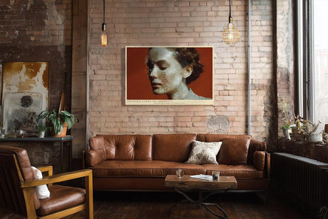 Paul Sinus Wandbild 120x80cm modernes Frauenportraet abstrakte Identitaetskunst geometrisches Gesicht modernes Kunstmotiv stilvolle Wanddekoration fuer Wohnzimmer Büro