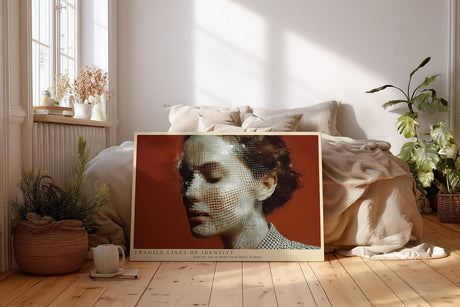 Paul Sinus Wandbild 120x80cm modernes Frauenportraet abstrakte Identitaetskunst geometrisches Gesicht modernes Kunstmotiv stilvolle Wanddekoration fuer Wohnzimmer Büro