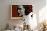 Paul Sinus Wandbild 120x80cm modernes Frauenportraet abstrakte Identitaetskunst geometrisches Gesicht modernes Kunstmotiv stilvolle Wanddekoration fuer Wohnzimmer Büro