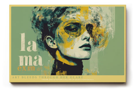 Paul Sinus Wandbild 120x80cm Modernes Frauenportraet mit abstrakten Farben kuenstlerische Pop Art Illustration