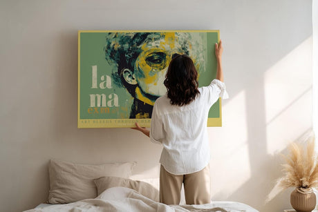 Paul Sinus Wandbild 120x80cm Modernes Frauenportraet mit abstrakten Farben kuenstlerische Pop Art Illustration