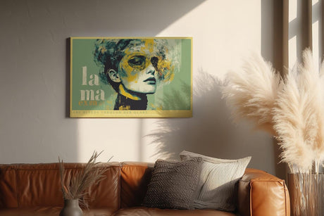Paul Sinus Wandbild 120x80cm Modernes Frauenportraet mit abstrakten Farben kuenstlerische Pop Art Illustration